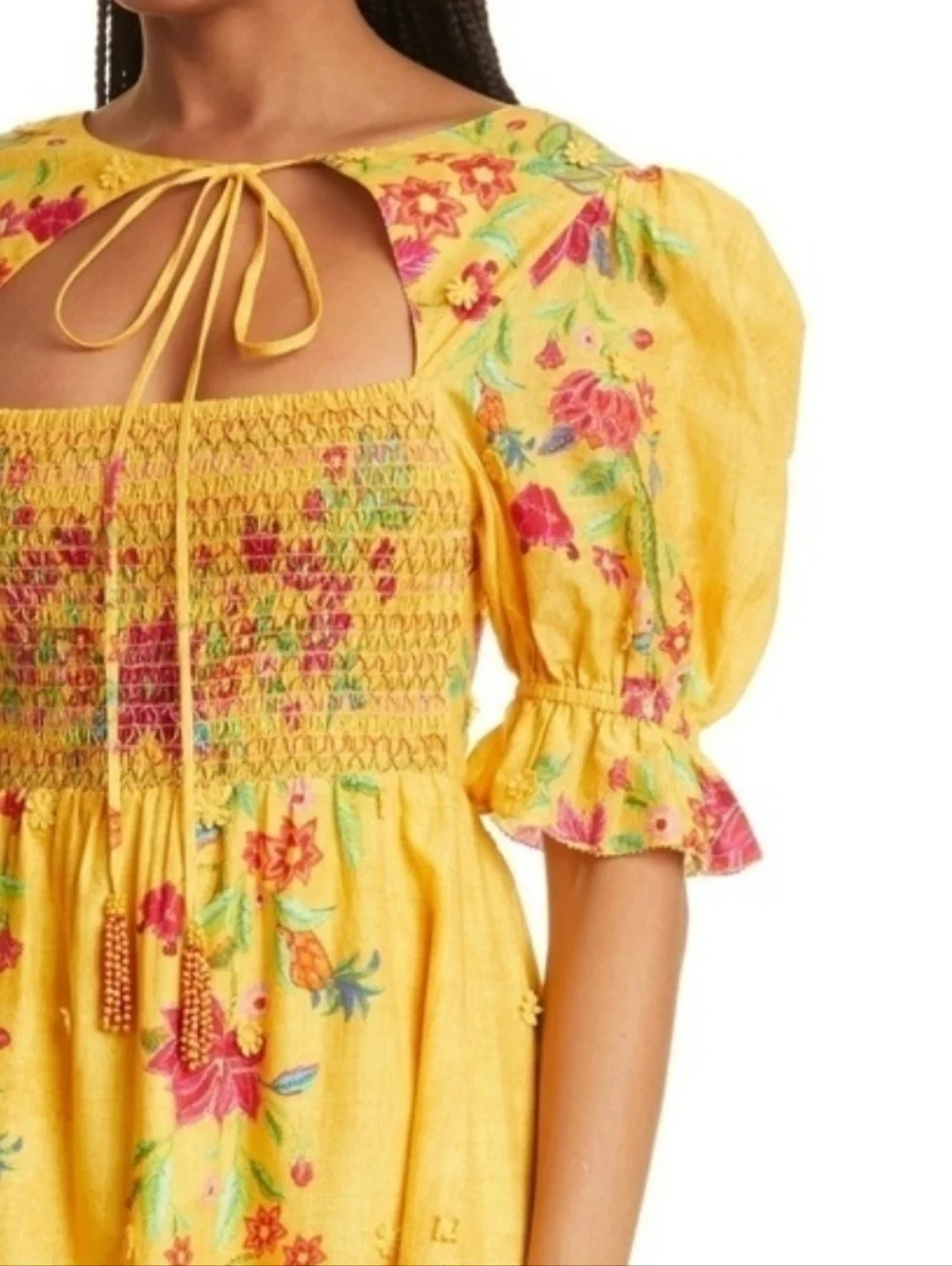FARM‎ RIO Yellow Floral Maxi Dress Size XS - Picture 10 of 14